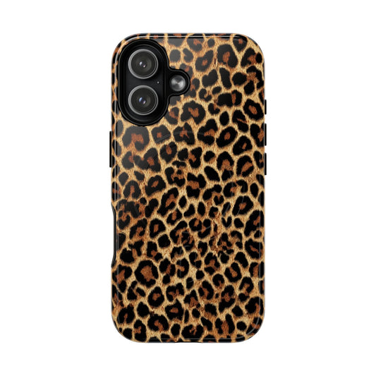 Leopard Print Tough Magnetic Phone Case — Slim Protective Animal Print Cover