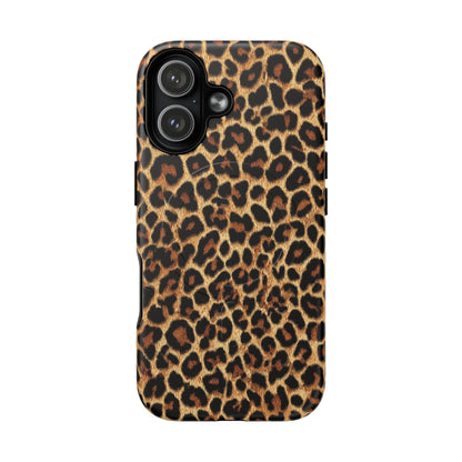 Leopard Print Tough Magnetic Phone Case — Slim Protective Animal Print Cover